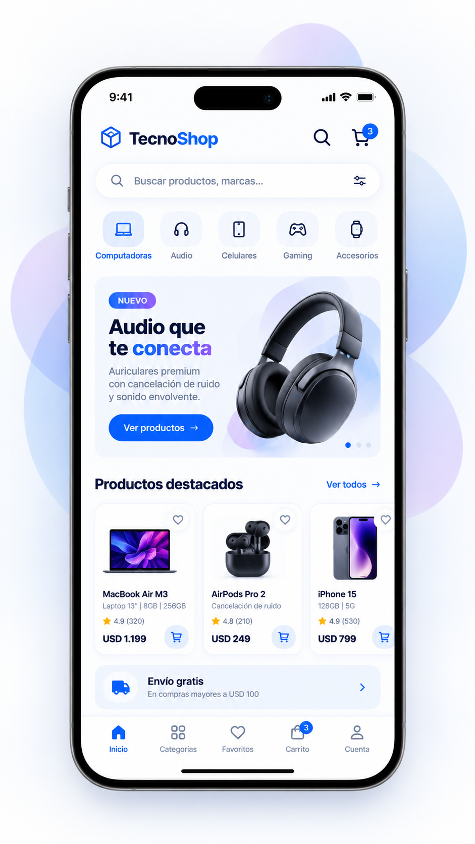 App móvil TecnoShop - E-commerce