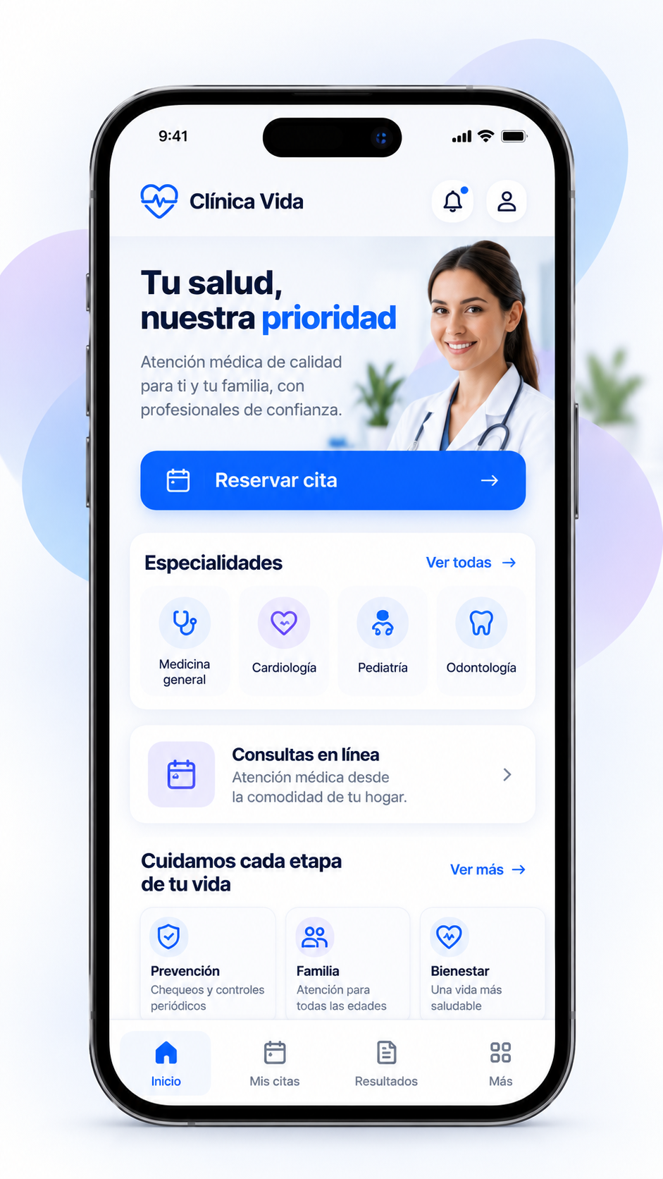 App móvil Clínica Vida - Citas y Salud