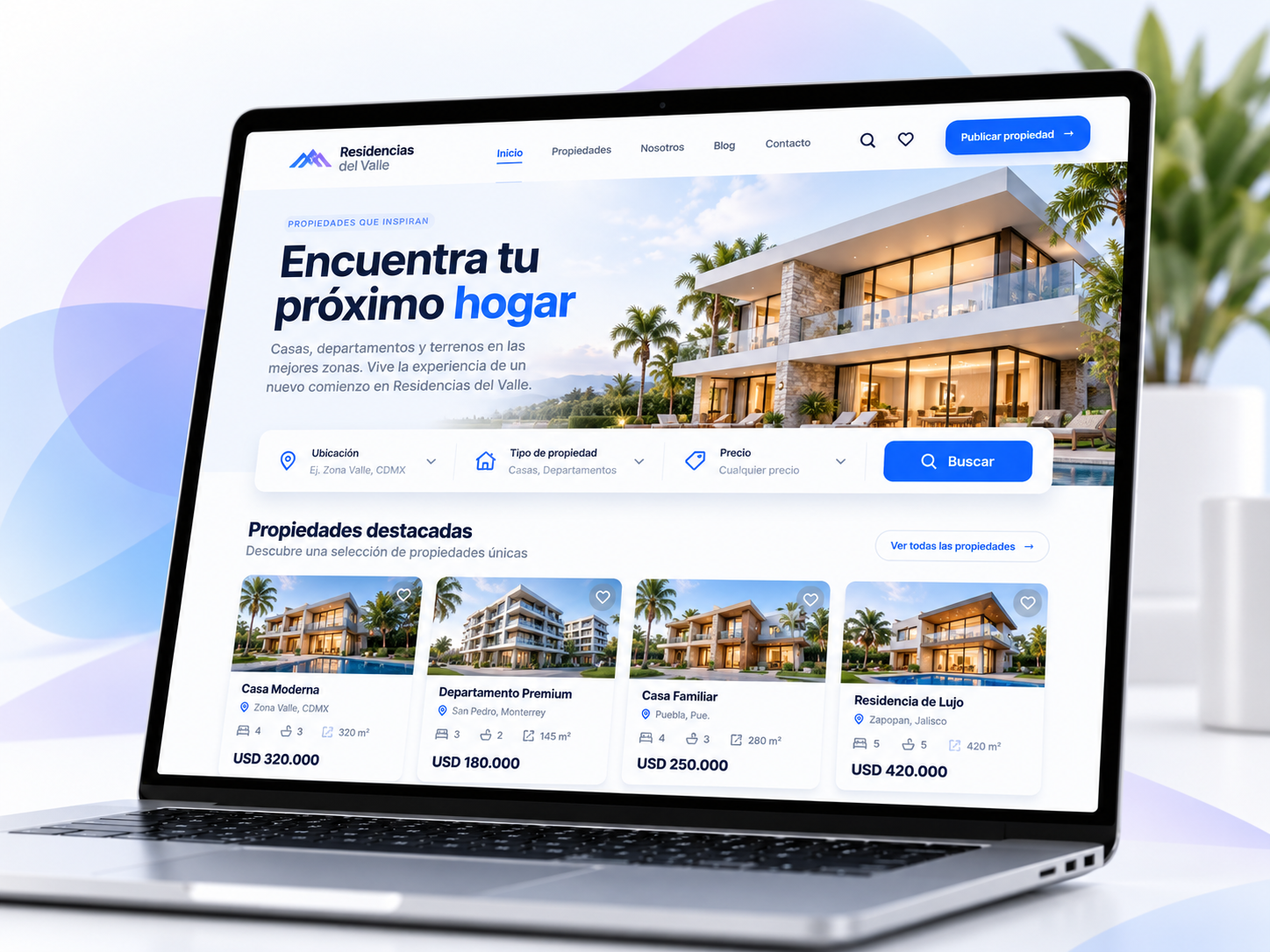 Sitio web Residencias del Valle