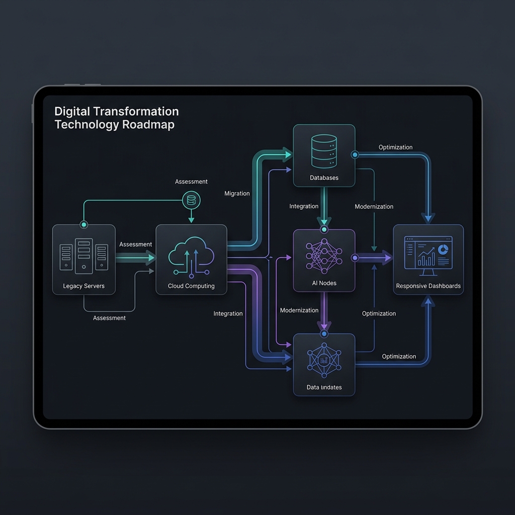 Mapa de ruta tecnológico e infraestructura digital para transformación digital empresarial